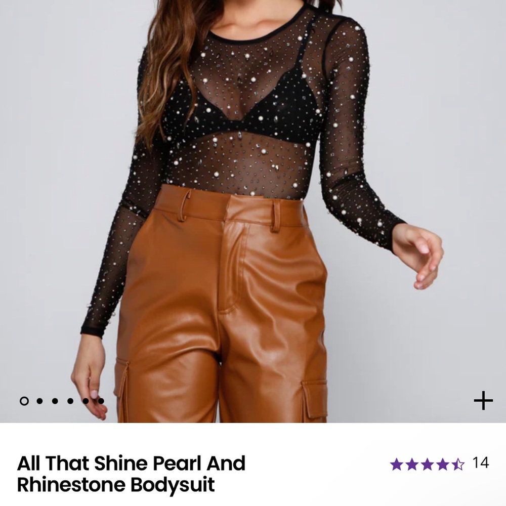 Black sparkly mesh Windsor bodysuit